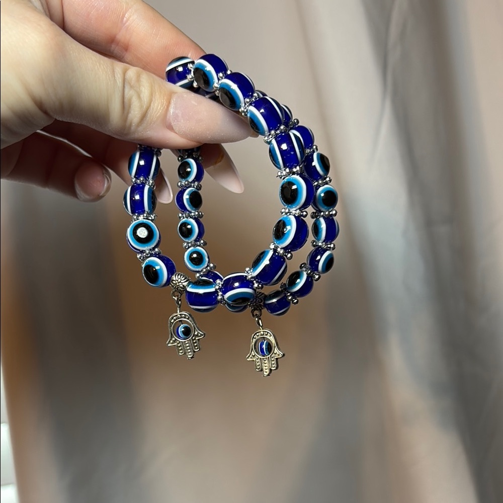 Blue Evil Eye Bracelet Set - Picture 1 of 4